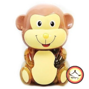 Alcancia de monito con gelatinas de frutas